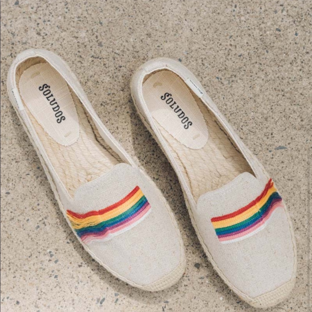 Soludos pride rainbow espadrilles size 7 NEW